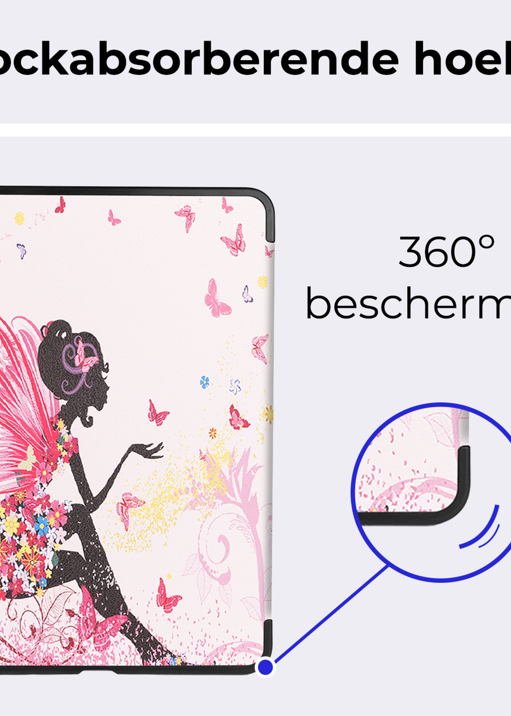 BTH Hoes Geschikt voor iPad Air 6 (11 inch) Hoes Book Case Hoesje Trifold Cover Met Screenprotector - Hoesje Geschikt voor iPad Air 2024 (11 inch) Hoesje Bookcase - Elfje