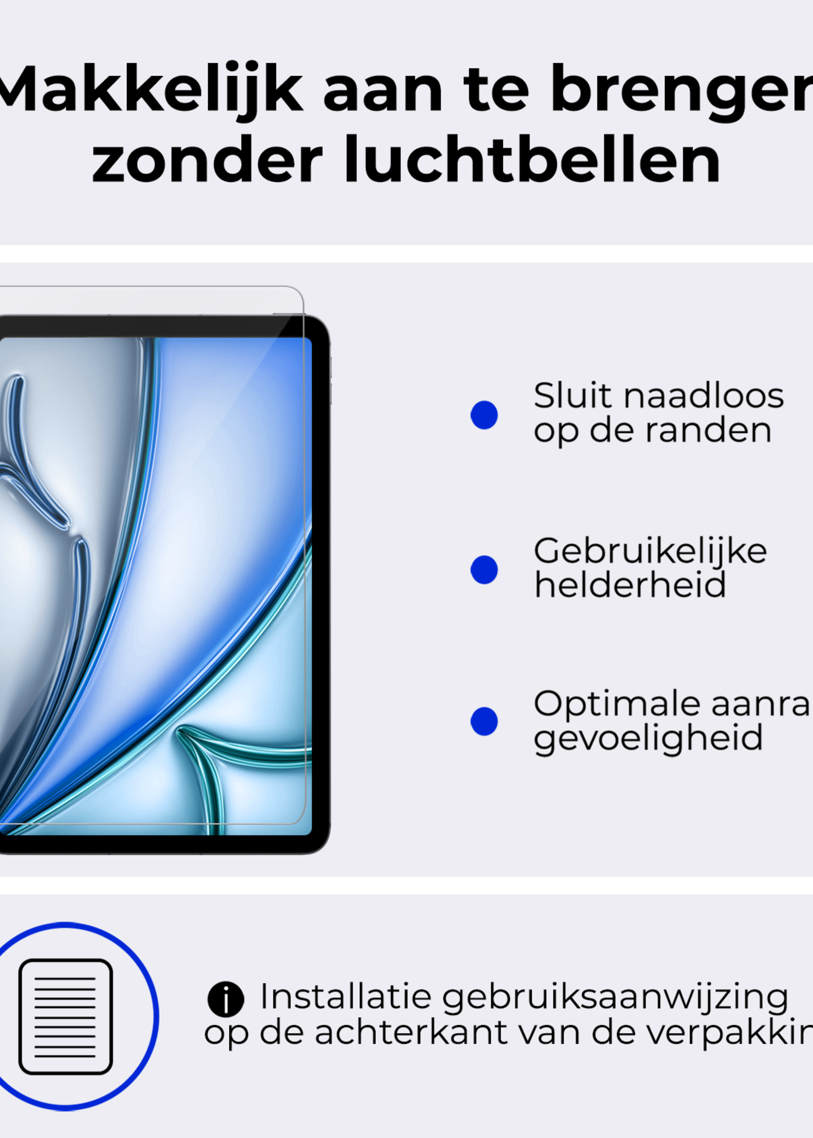 BTH Hoes Geschikt voor iPad Air 6 (13 inch) Hoes Book Case Hoesje Trifold Cover Met Uitsparing Geschikt voor Apple Pencil Met Screenprotector - Hoesje Geschikt voor iPad Air 2024 (13 inch) Hoesje Bookcase - Galaxy