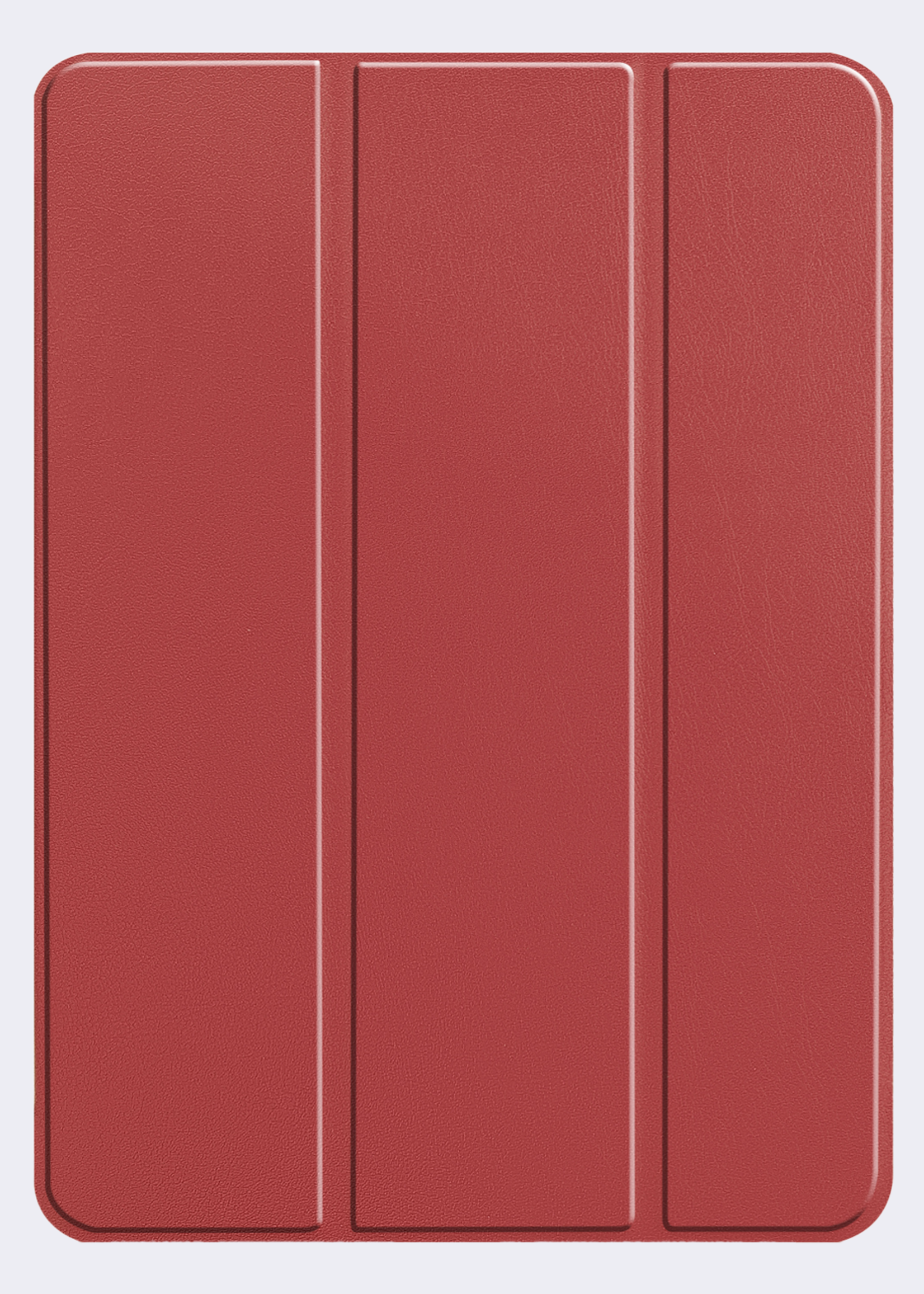 BTH Hoes Geschikt voor iPad Pro 2024 (11 inch) Hoes Book Case Hoesje Trifold Cover Met Screenprotector - Hoesje Geschikt voor iPad Pro 2024 11 inch (7e generatie) Hoesje Bookcase - Donkerrood
