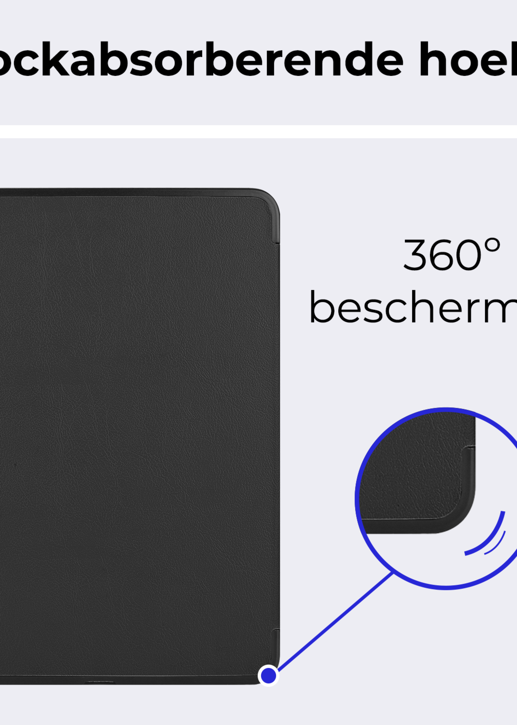 BTH Hoes Geschikt voor iPad Pro 2024 (11 inch) Hoes Book Case Hoesje Trifold Cover Met Screenprotector - Hoesje Geschikt voor iPad Pro 2024 11 inch (7e generatie) Hoesje Bookcase - Zwart