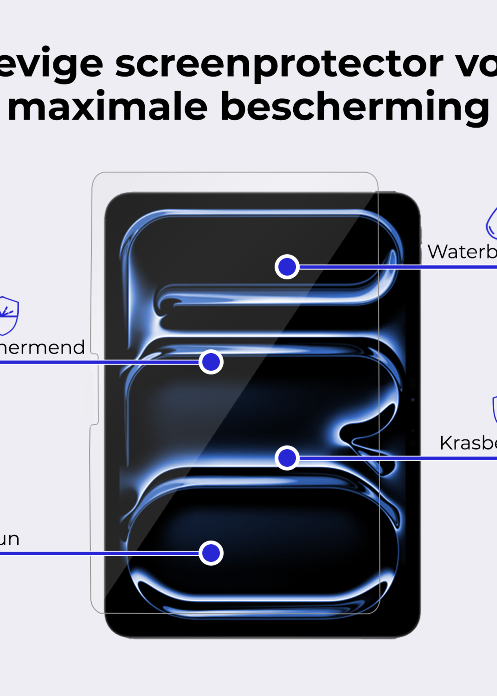 BTH Hoes Geschikt voor iPad Pro 2024 (11 inch) Hoes Book Case Hoesje Trifold Cover Met Uitsparing Geschikt voor Apple Pencil Met Screenprotector - Hoesje Geschikt voor iPad Pro 2024 11 inch (7e generatie) Hoesje Bookcase - Rood