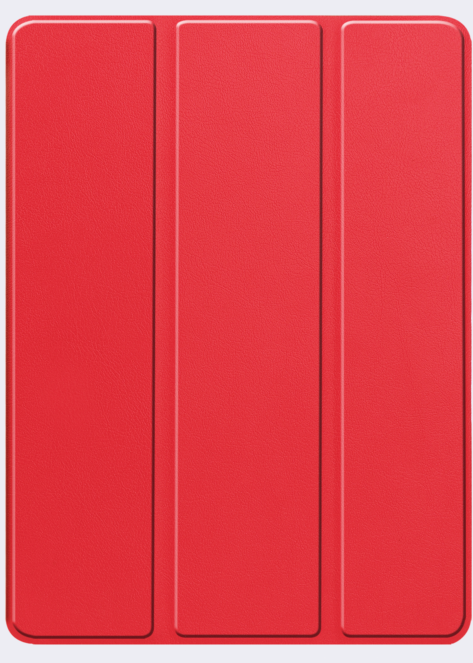 BTH Hoes Geschikt voor iPad Pro 2024 (11 inch) Hoes Book Case Hoesje Trifold Cover Met Uitsparing Geschikt voor Apple Pencil Met Screenprotector - Hoesje Geschikt voor iPad Pro 2024 11 inch (7e generatie) Hoesje Bookcase - Rood