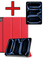 BTH BTH iPad Pro 2024 (11 inch) Hoesje Met Screenprotector - Rood