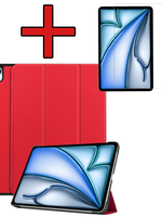 BTH BTH iPad Air 6 (13 inch) Hoesje Met Screenprotector - Rood