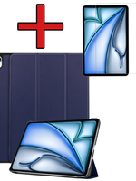 BTH BTH iPad Air 6 (13 inch) Hoesje Met Screenprotector - Donkerblauw