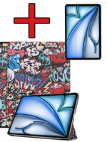 BTH BTH iPad Air 6 (11 inch) Hoesje Met Screenprotector - Graffity