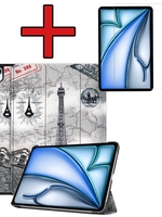BTH BTH iPad Air 6 (11 inch) Hoesje Met Screenprotector - Eiffeltoren