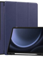 BTH BTH Samsung Galaxy Tab S9 FE Plus Hoesje Met Uitsparing S Pen - Donkerblauw