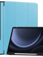 BTH BTH Samsung Galaxy Tab S9 FE Plus Hoesje Met Uitsparing S Pen - Licht Blauw