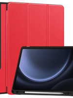 BTH BTH Samsung Galaxy Tab S9 FE Plus Hoesje Met Uitsparing S Pen - Rood
