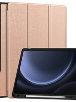 BTH BTH Samsung Galaxy Tab S9 FE Plus Hoesje Met Uitsparing S Pen - Rose Goud