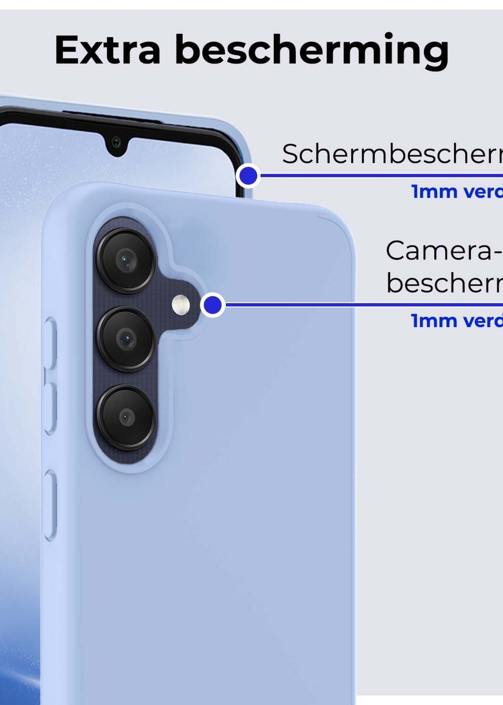BTH Hoesje Geschikt voor Samsung A25 Hoesje Siliconen Case Hoes - Hoes Geschikt voor Samsung Galaxy A25 Hoes Cover Case - Lichtblauw