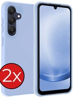 BTH BTH Samsung Galaxy A25 Hoesje Siliconen - Lichtblauw - 2 PACK