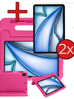 BTH BTH iPad Air 6 (11 inch) Kinderhoes Met 2x Screenprotector - Roze