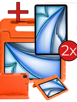BTH BTH iPad Air 6 (11 inch) Kinderhoes Met 2x Screenprotector - Oranje