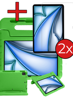 BTH BTH iPad Air 6 (11 inch) Kinderhoes Met 2x Screenprotector - Groen