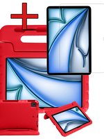 BTH BTH iPad Air 6 (11 inch) Kinderhoes Met Screenprotector - Rood