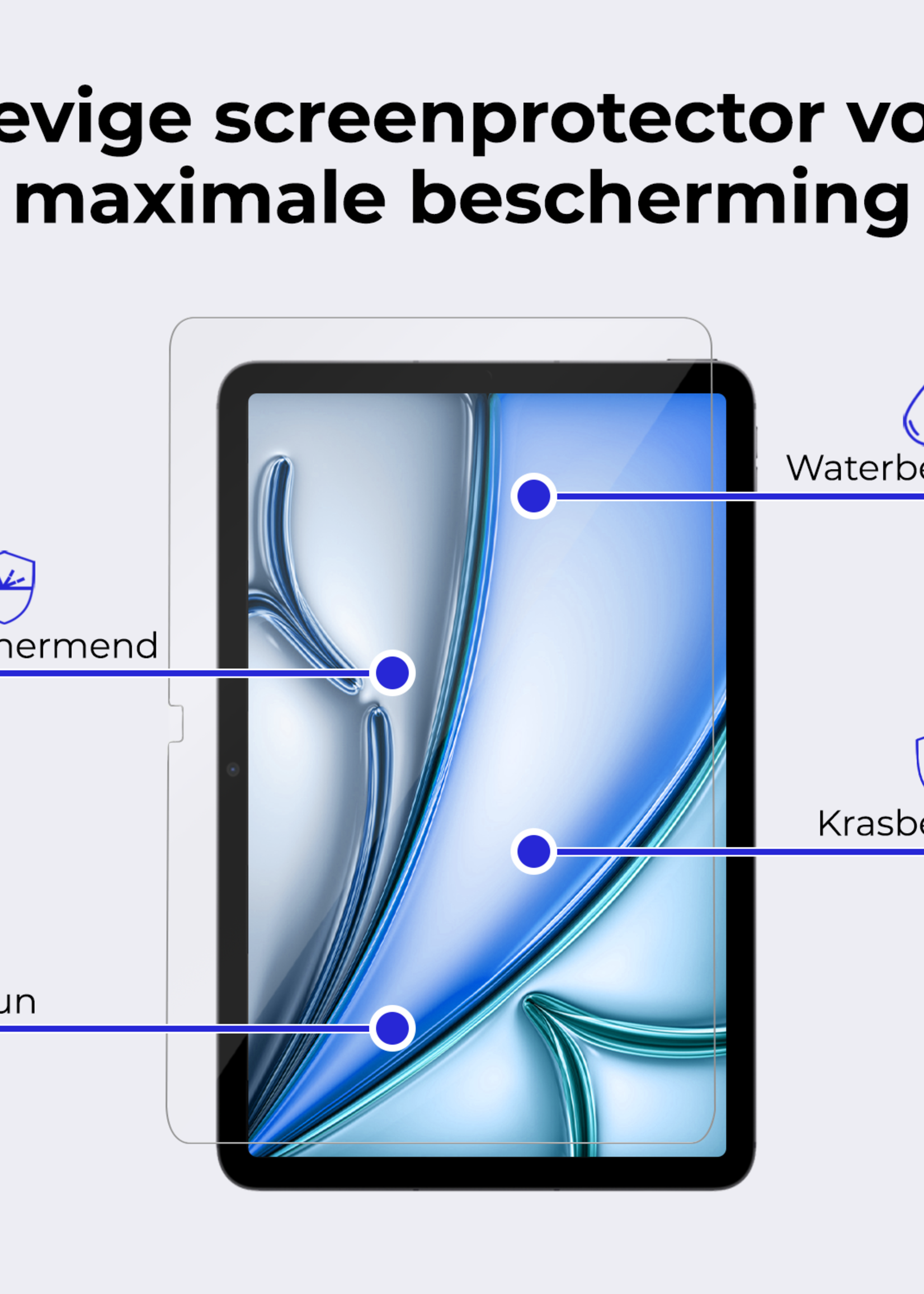 BTH Kinderhoes Geschikt voor iPad Air 6 (11 inch) Hoes Kinder Hoesje Kids Case Cover Kidsproof Met Screenprotector - Hoesje Geschikt voor iPad Air 2024 (11 inch) Hoesje Kinder Hoes - Zwart