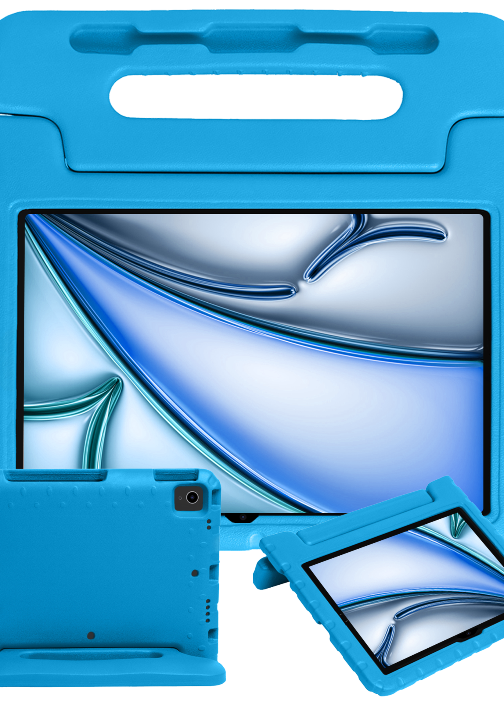 BTH Kinderhoes Geschikt voor iPad Air 6 (11 inch) Hoes Kinder Hoesje Kids Case Cover Kidsproof - Hoesje Geschikt voor iPad Air 2024 (11 inch) Hoesje Kinder Hoes - Blauw