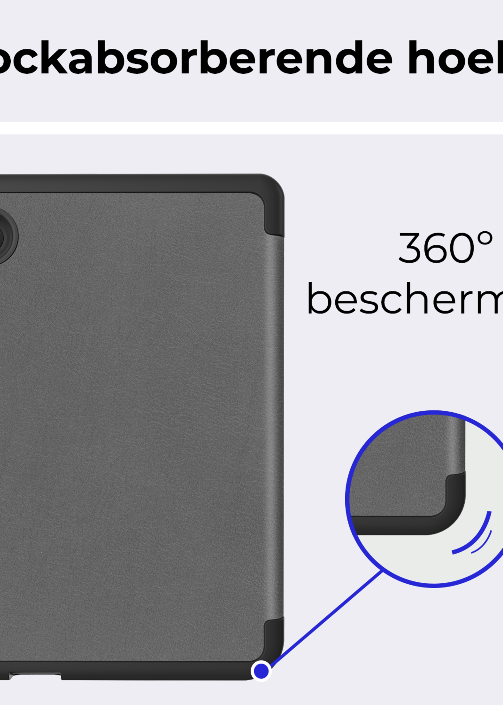 BTH Hoesje Geschikt voor Kobo Clara Colour Hoesje Luxe Bescherm Case - Hoes Geschikt voor Kobo Clara Colour Hoes Book Cover - Grijs