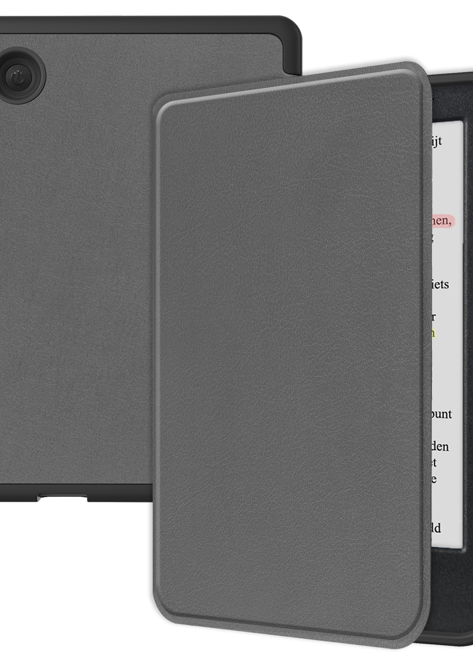 BTH Hoesje Geschikt voor Kobo Clara Colour Hoesje Luxe Bescherm Case - Hoes Geschikt voor Kobo Clara Colour Hoes Book Cover - Grijs