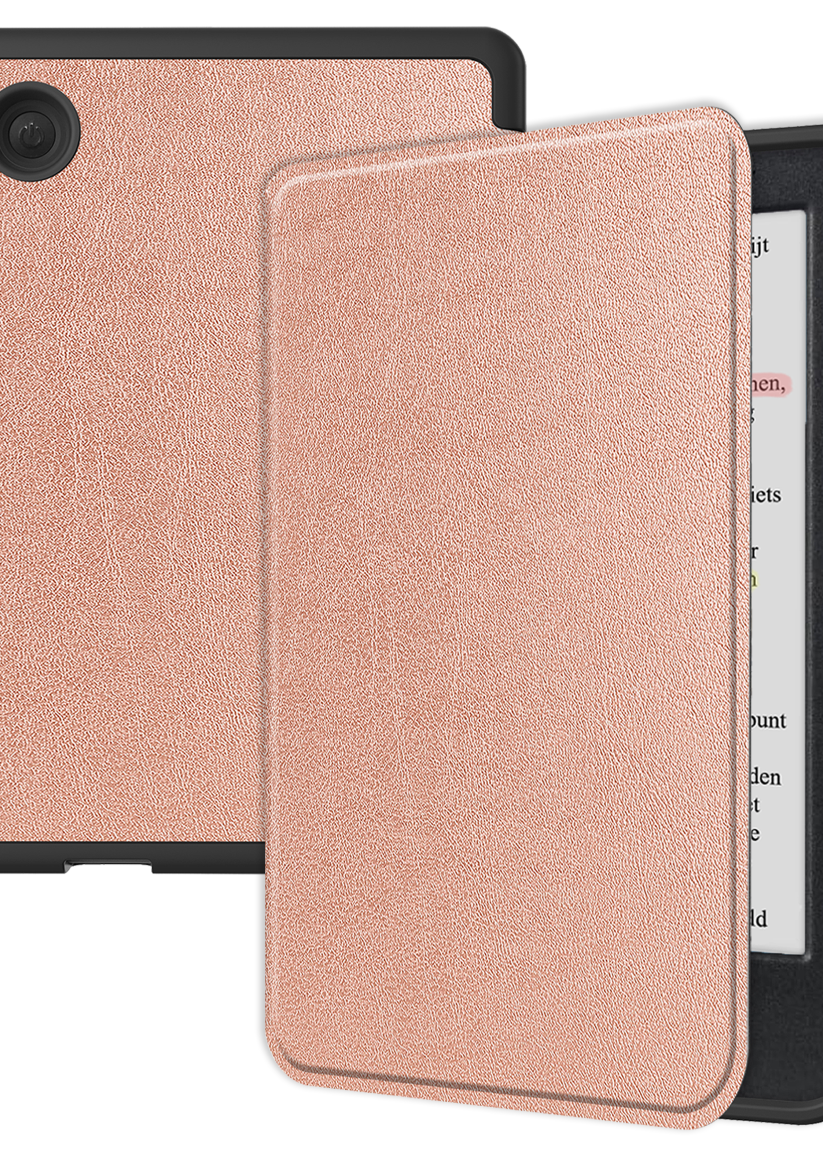 BTH Hoesje Geschikt voor Kobo Clara Colour Hoesje Luxe Bescherm Case - Hoes Geschikt voor Kobo Clara Colour Hoes Book Cover - Rosé Goud