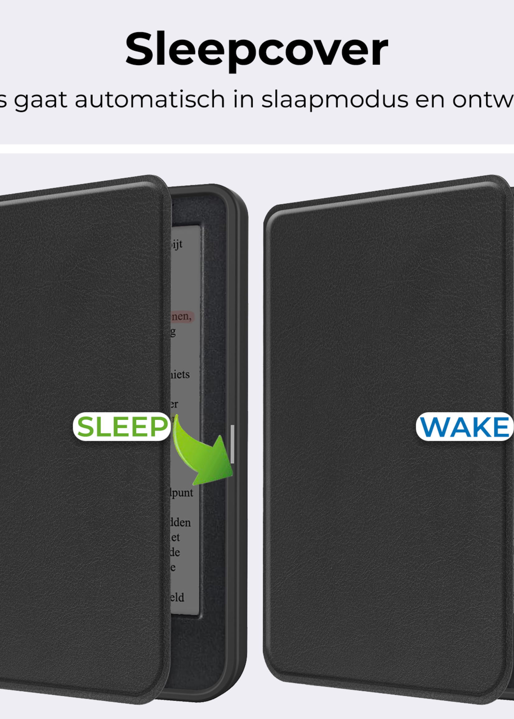 BTH Hoesje Geschikt voor Kobo Clara Colour Hoesje Luxe Bescherm Case - Hoes Geschikt voor Kobo Clara Colour Hoes Book Cover - Zwart