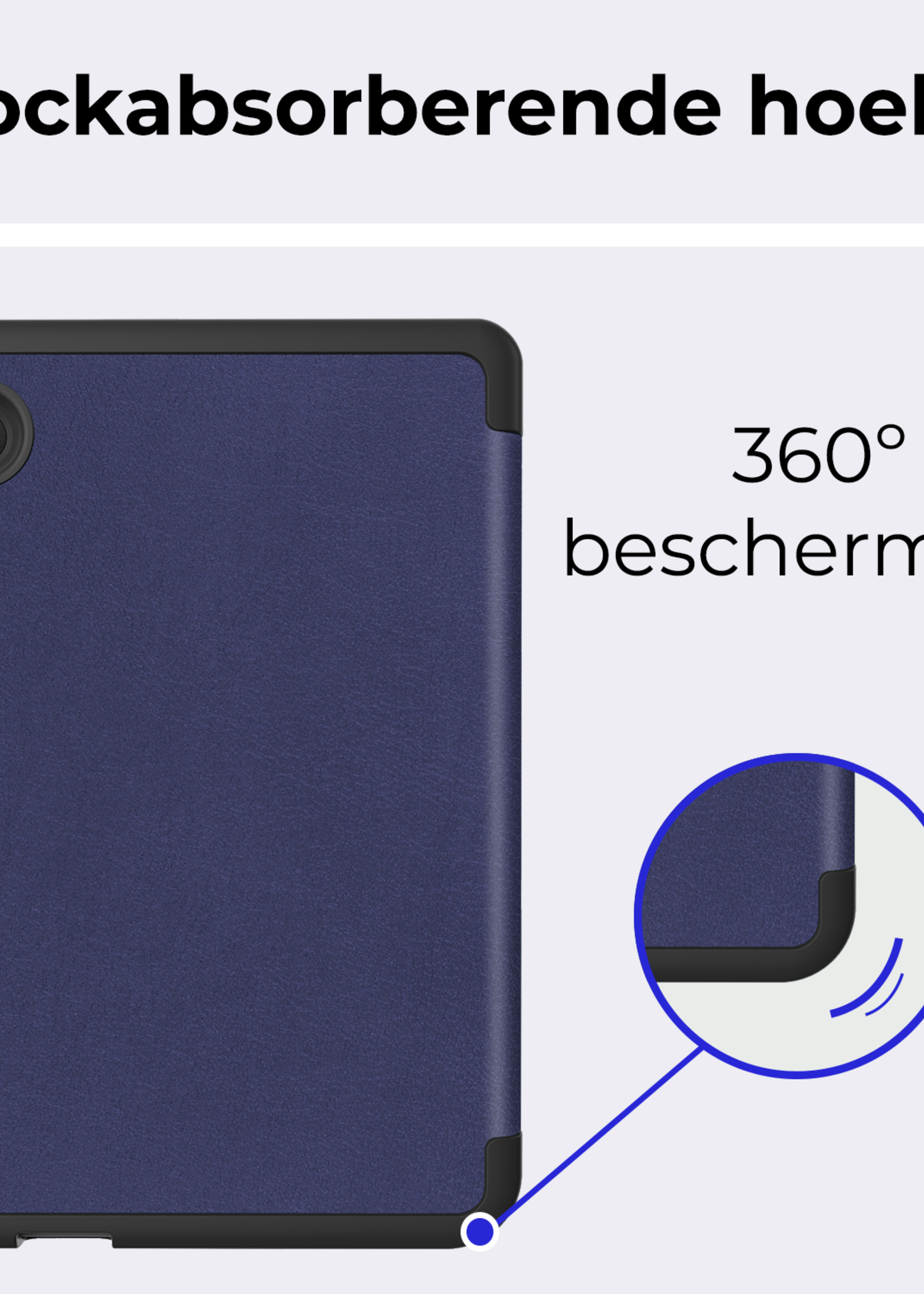 BTH Hoesje Geschikt voor Kobo Clara Colour Hoesje Luxe Bescherm Case Met Screenprotector - Hoes Geschikt voor Kobo Clara Colour Hoes Book Cover - Donkerblauw