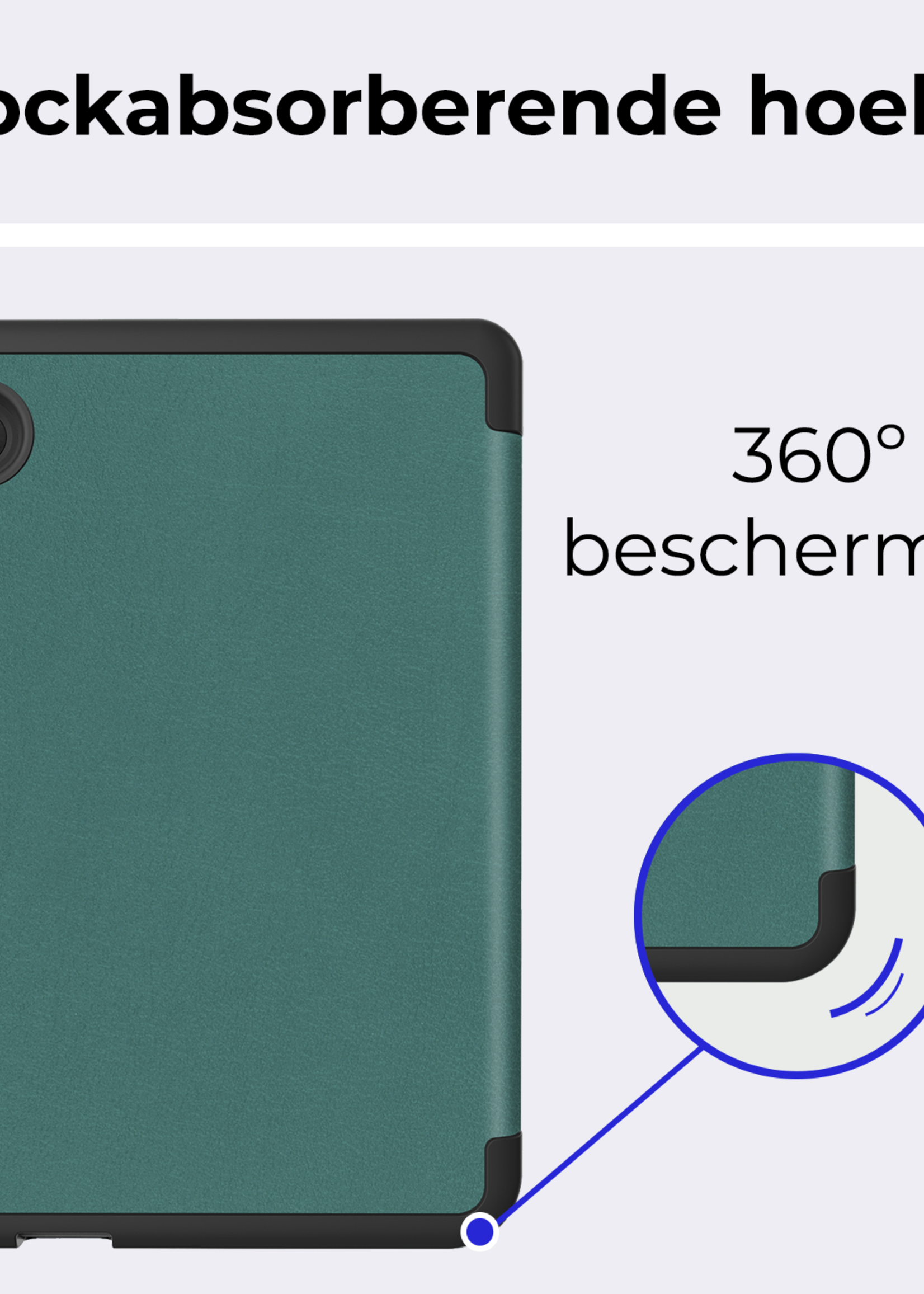 BTH Hoesje Geschikt voor Kobo Clara Colour Hoesje Luxe Bescherm Case Met Screenprotector - Hoes Geschikt voor Kobo Clara Colour Hoes Book Cover - Donkergroen
