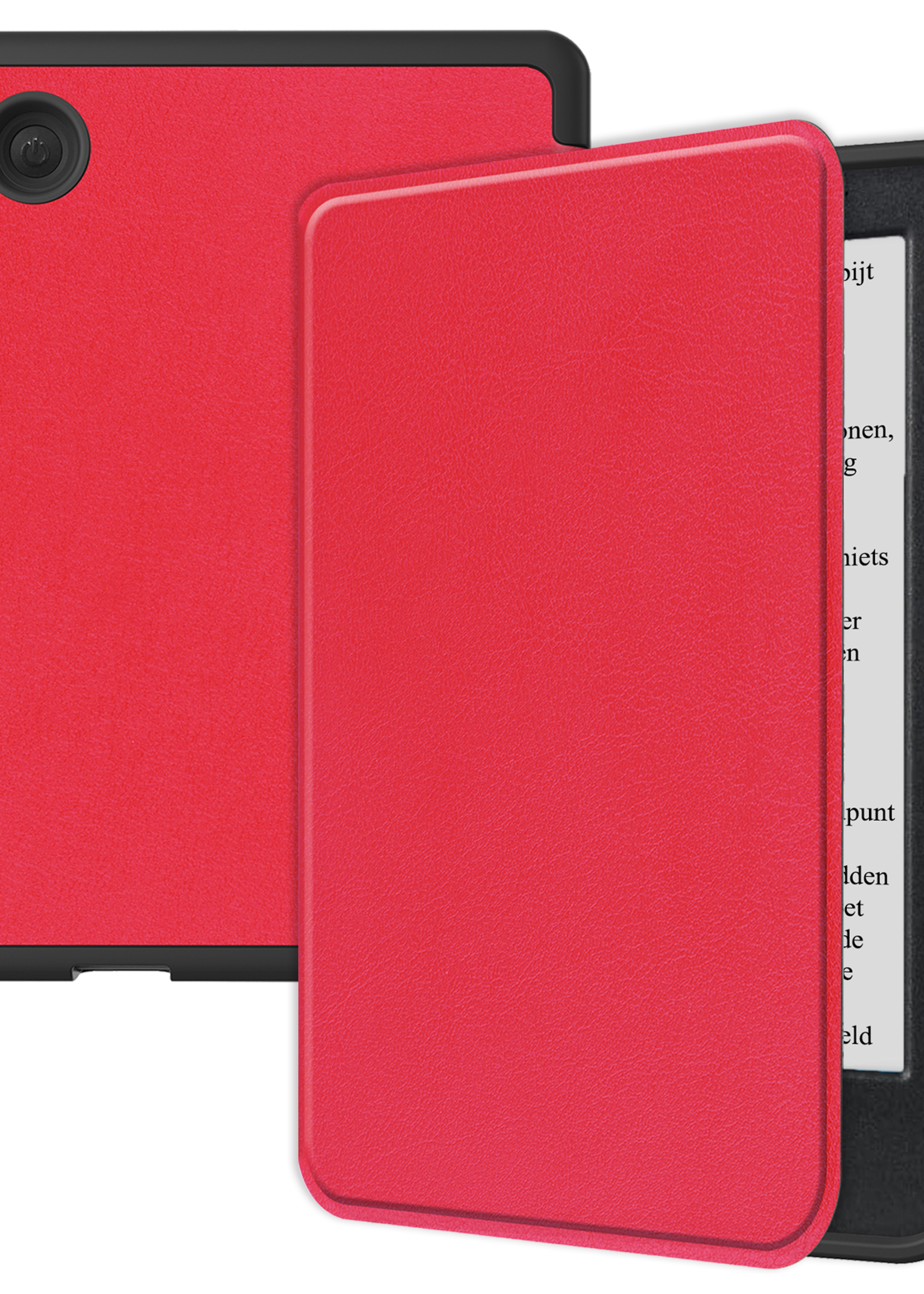 BTH Hoesje Geschikt voor Kobo Clara BW Hoesje Luxe Bescherm Case - Hoes Geschikt voor Kobo Clara BW Hoes Book Cover - Rood