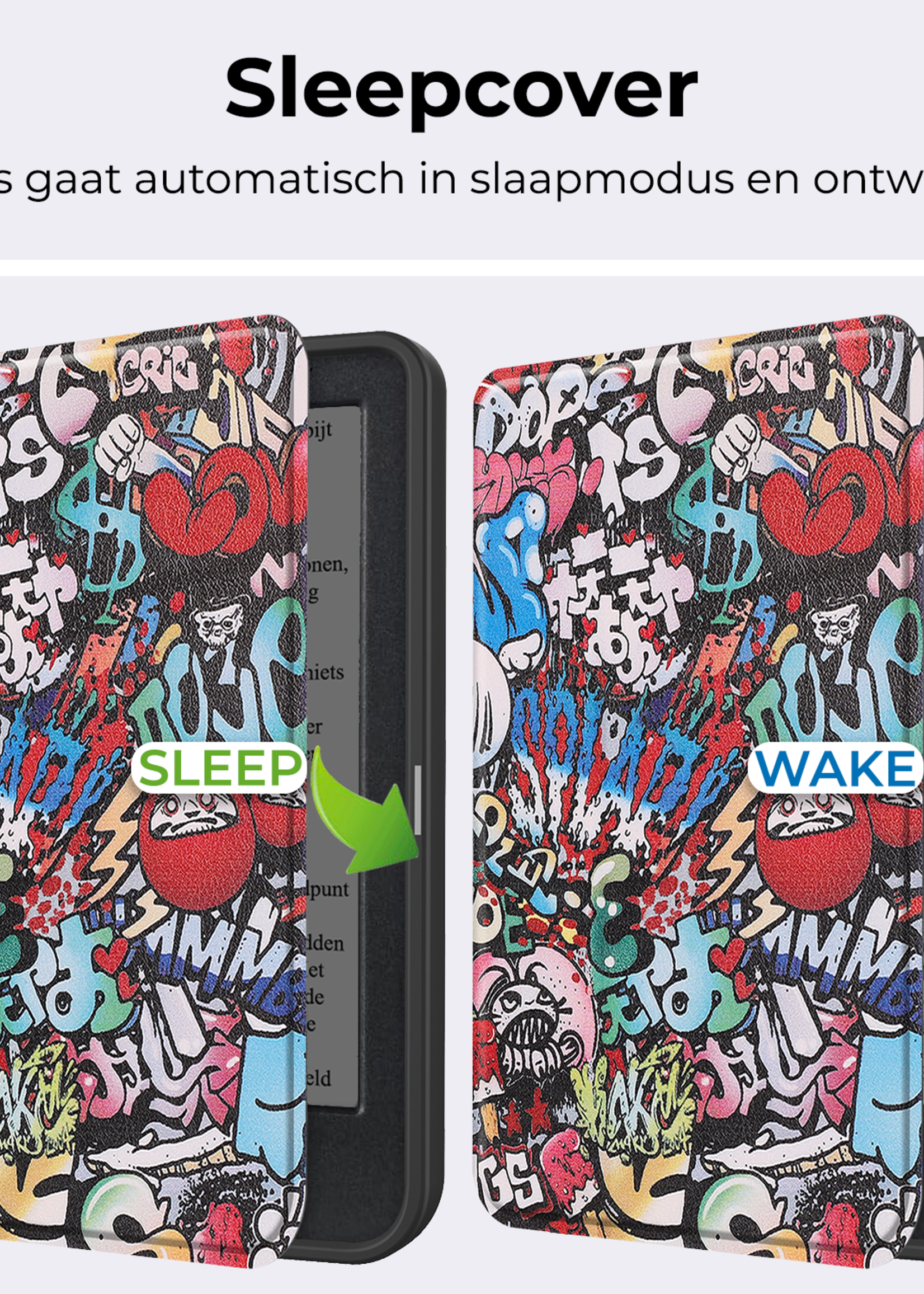 BTH Hoesje Geschikt voor Kobo Clara BW Hoesje Luxe Bescherm Case - Hoes Geschikt voor Kobo Clara BW Hoes Book Cover - Graffity