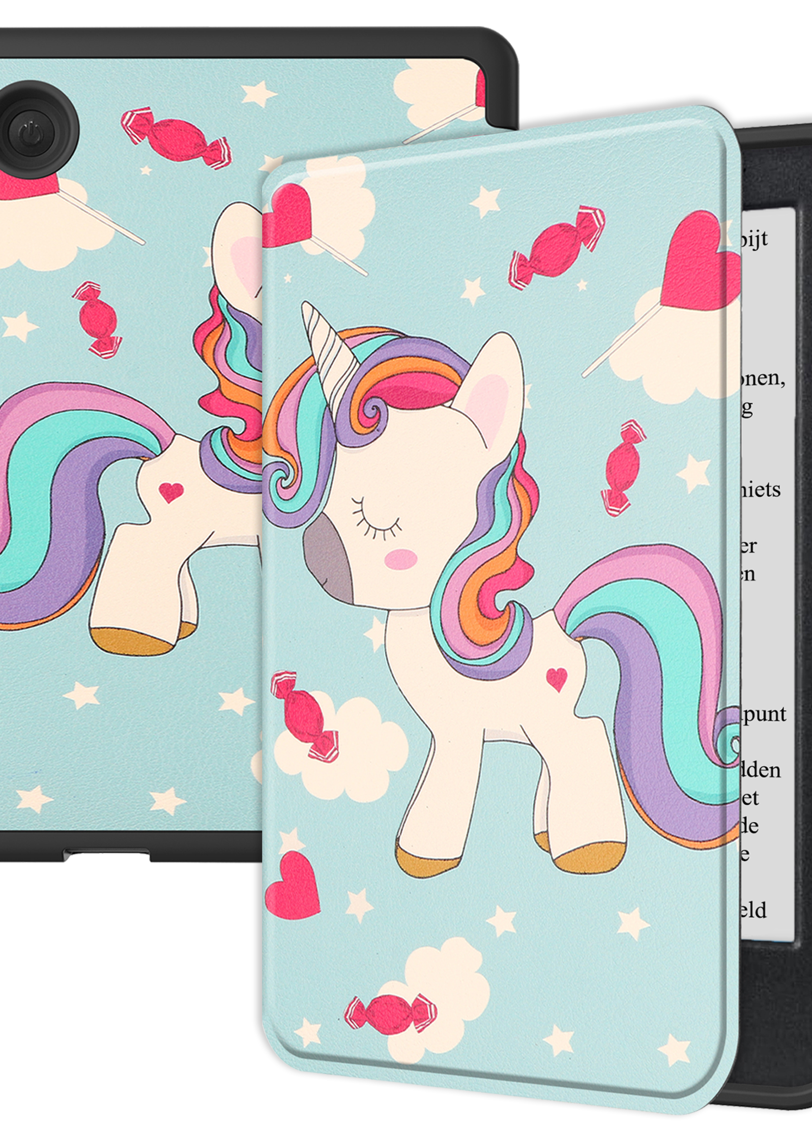 BTH Hoesje Geschikt voor Kobo Clara BW Hoesje Luxe Bescherm Case - Hoes Geschikt voor Kobo Clara BW Hoes Book Cover - Eenhoorn