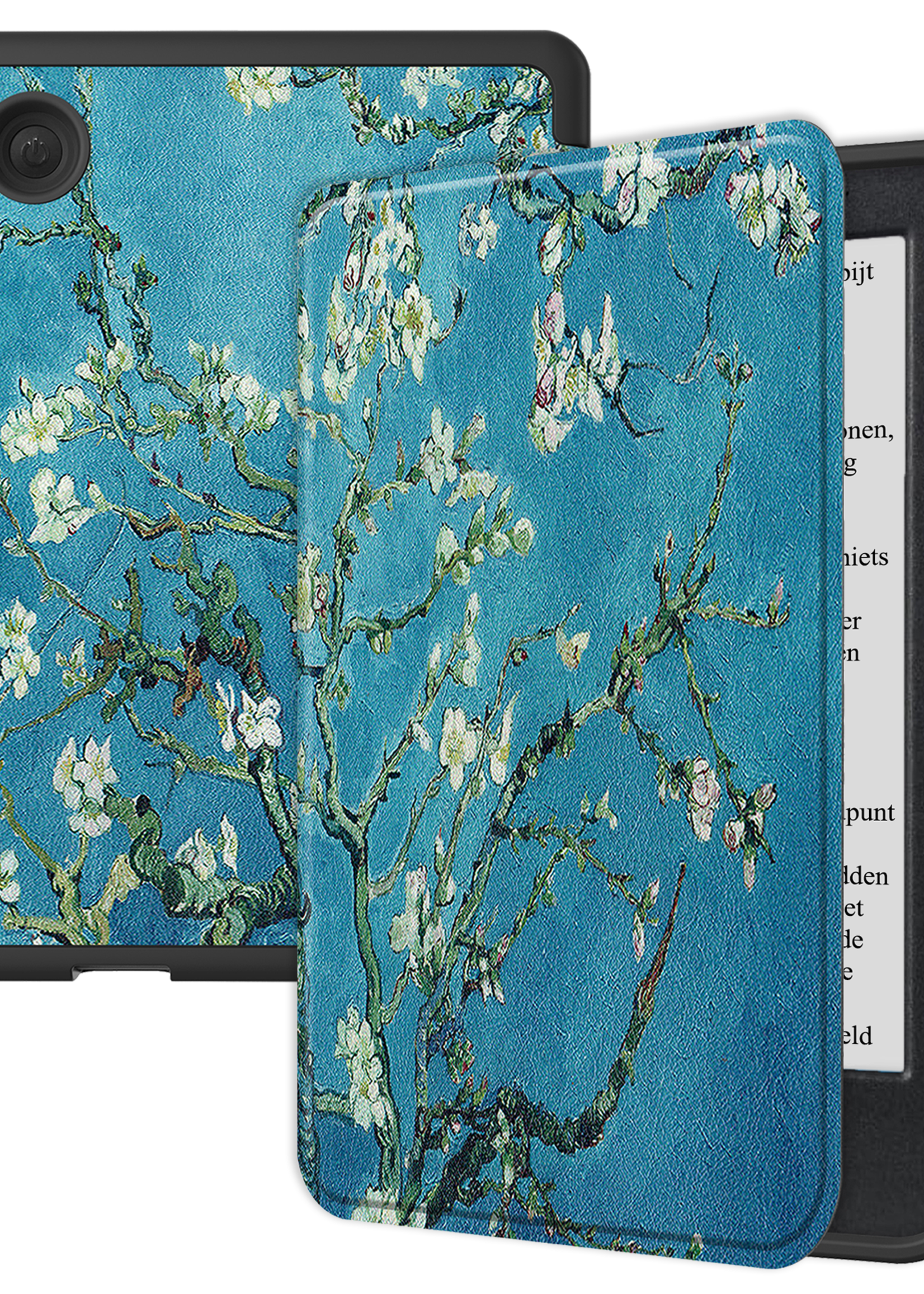 BTH Hoesje Geschikt voor Kobo Clara BW Hoesje Luxe Bescherm Case - Hoes Geschikt voor Kobo Clara BW Hoes Book Cover - Bloesem