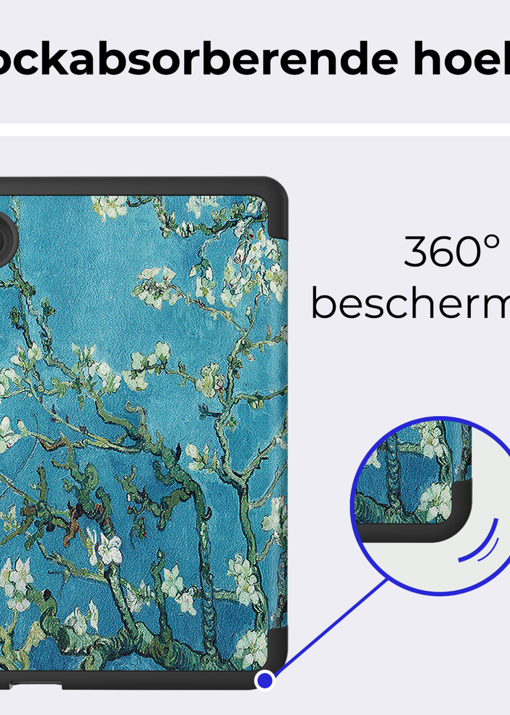 BTH Hoesje Geschikt voor Kobo Clara BW Hoesje Luxe Bescherm Case - Hoes Geschikt voor Kobo Clara BW Hoes Book Cover - Bloesem