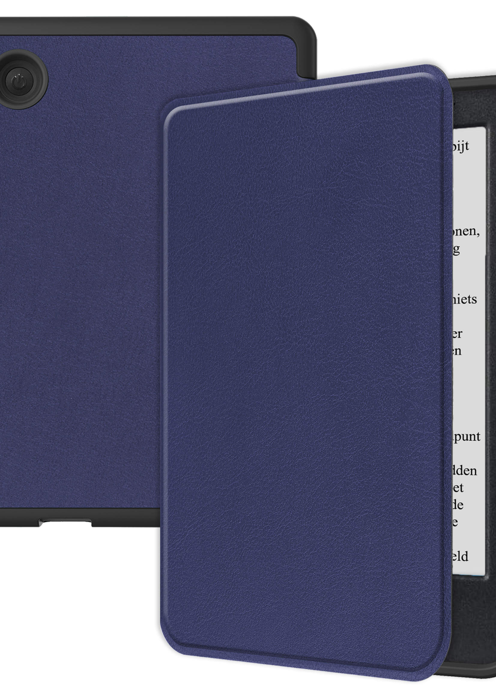 BTH Hoesje Geschikt voor Kobo Clara BW Hoesje Luxe Bescherm Case - Hoes Geschikt voor Kobo Clara BW Hoes Book Cover - Donkerblauw