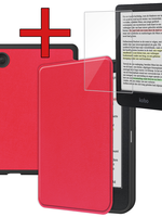 BTH BTH Kobo Clara Colour Hoesje Met Screenprotector - Rood