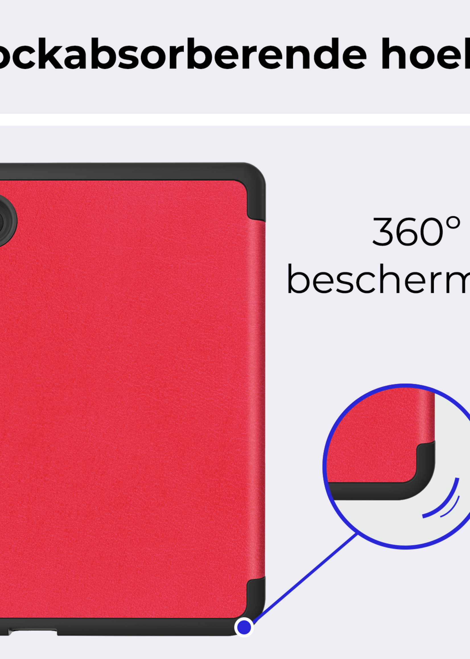 BTH Hoesje Geschikt voor Kobo Clara Colour Hoesje Luxe Bescherm Case Met Screenprotector - Hoes Geschikt voor Kobo Clara Colour Hoes Book Cover - Rood