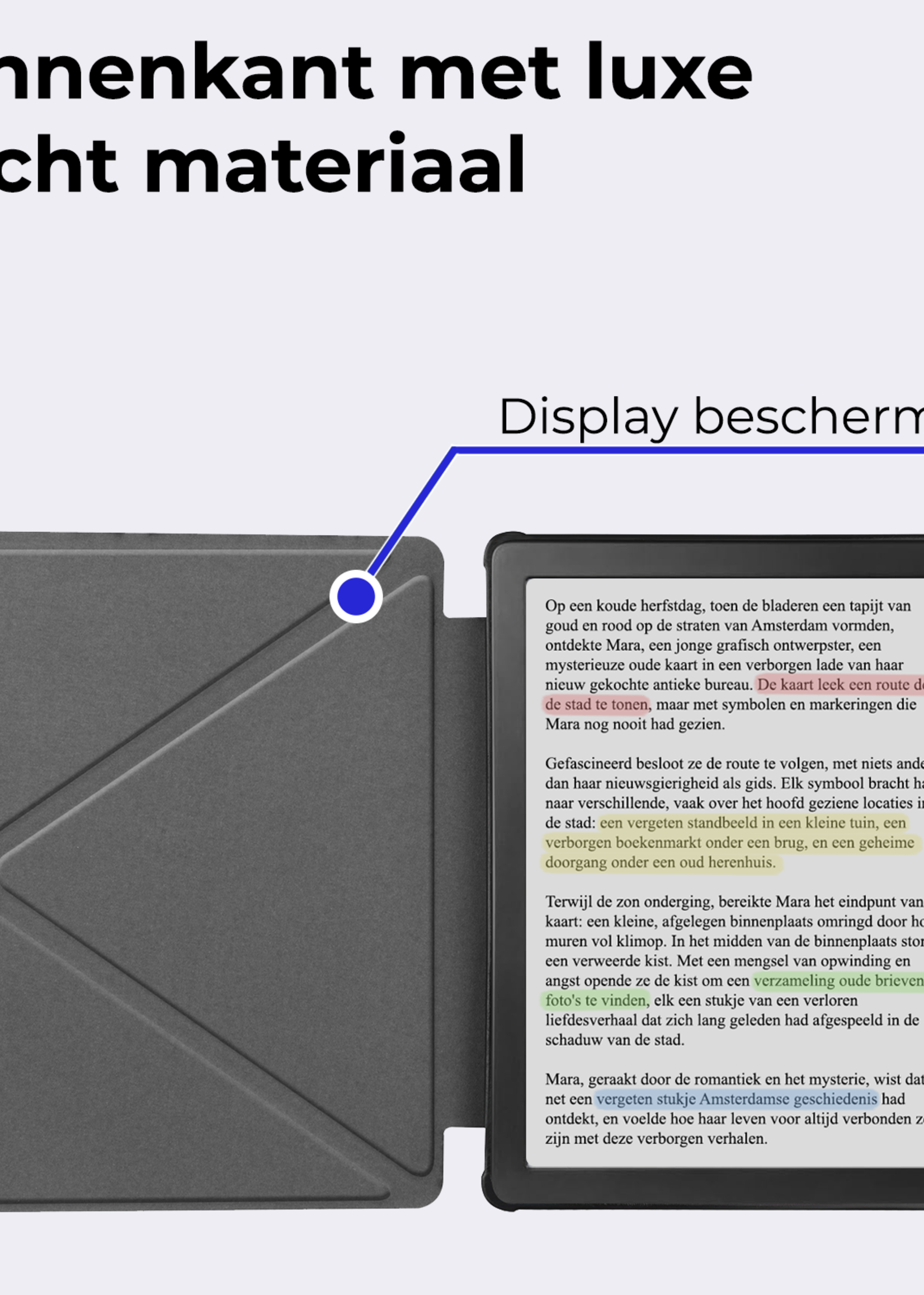 BTH Hoesje Geschikt voor Kobo Libra Colour Hoesje Trifold Bescherm Case - Hoes Geschikt voor Kobo Libra Colour Hoes Book Cover - Bloesem