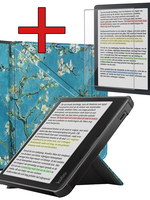 BTH BTH Kobo Libra Colour Hoesje Trifold Met Screenprotector - Bloesem