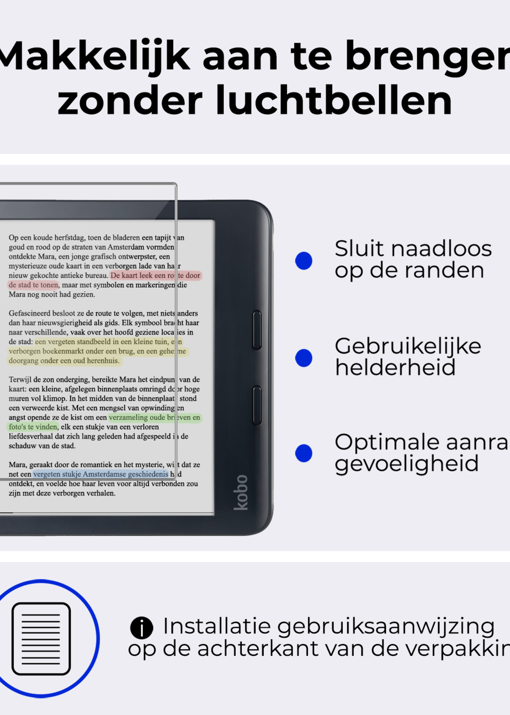 BTH Hoesje Geschikt voor Kobo Libra Colour Hoesje Trifold Bescherm Case Met Screenprotector - Hoes Geschikt voor Kobo Libra Colour Hoes Book Cover - Rosé Goud