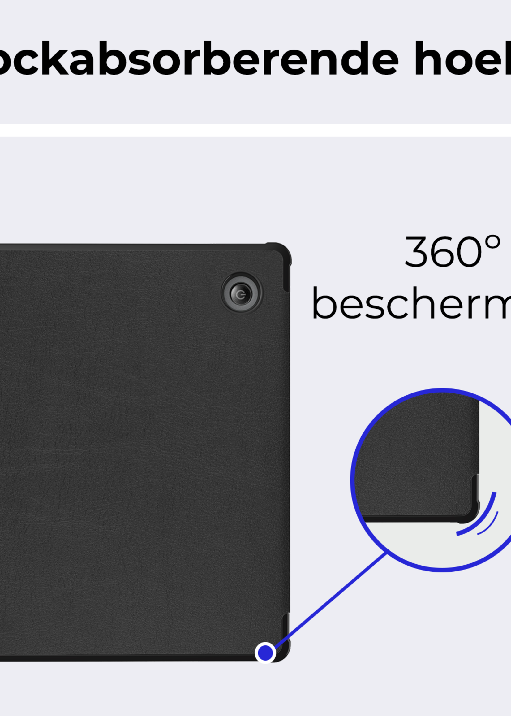 BTH Hoesje Geschikt voor Kobo Libra Colour Hoesje Trifold Bescherm Case Met Screenprotector - Hoes Geschikt voor Kobo Libra Colour Hoes Book Cover - Zwart
