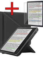 BTH BTH Kobo Libra Colour Hoesje Trifold Met Screenprotector - Zwart
