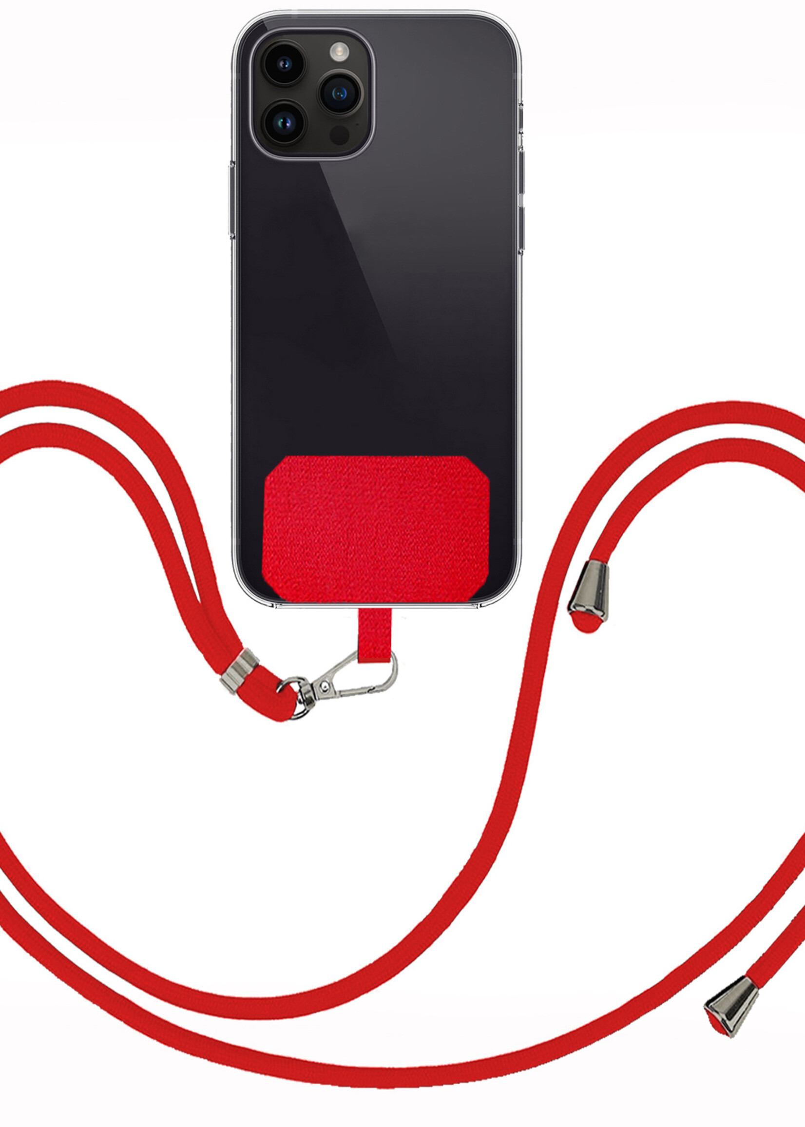 BTH Telefoonkoord Universeel Verstelbaar Telefoon Koord Telefoonkoorden Telefoonketting - 150 cm - Rood