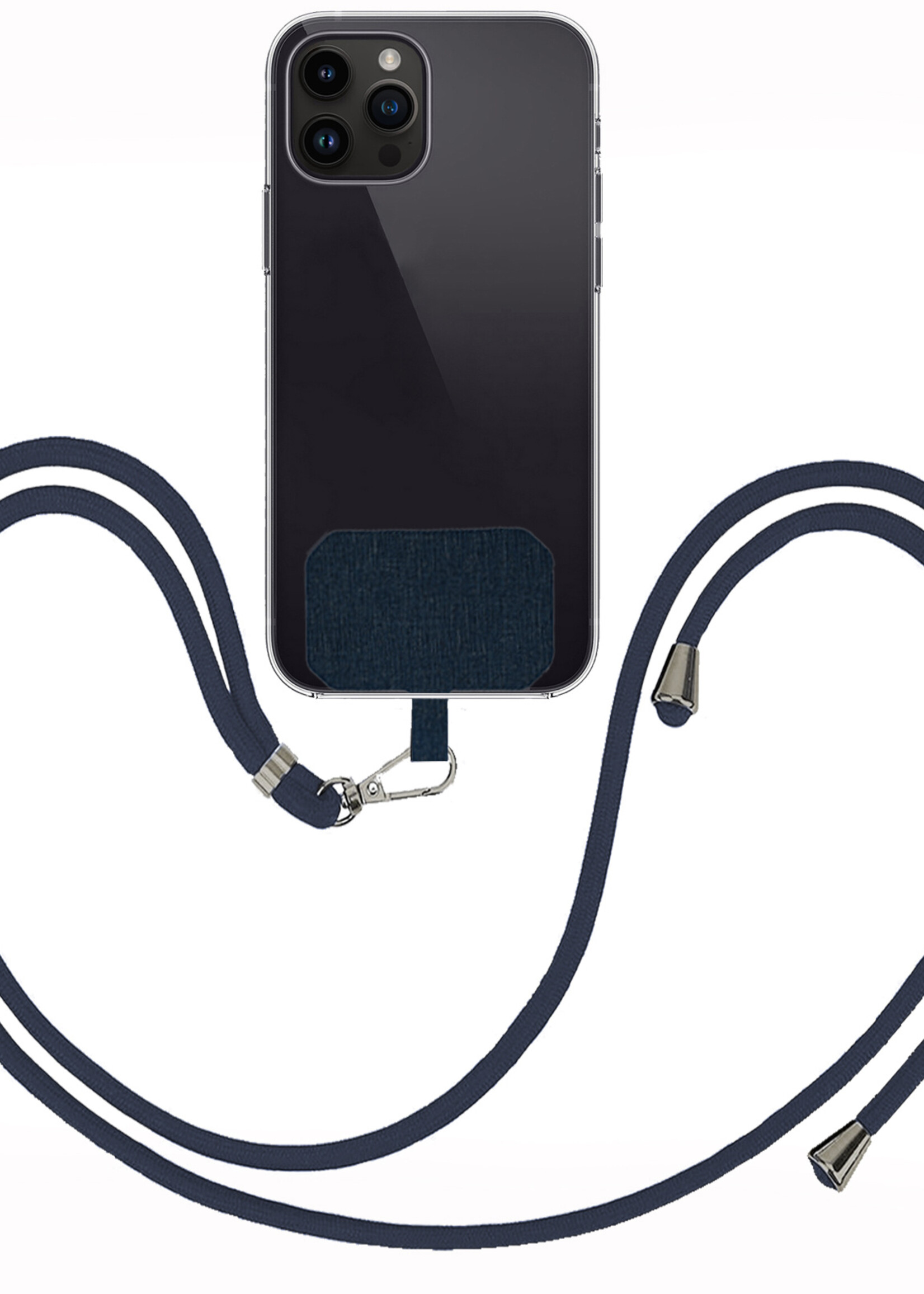 BTH Telefoonkoord Universeel Verstelbaar Telefoon Koord Telefoonkoorden Telefoonketting - 150 cm - Donkerblauw