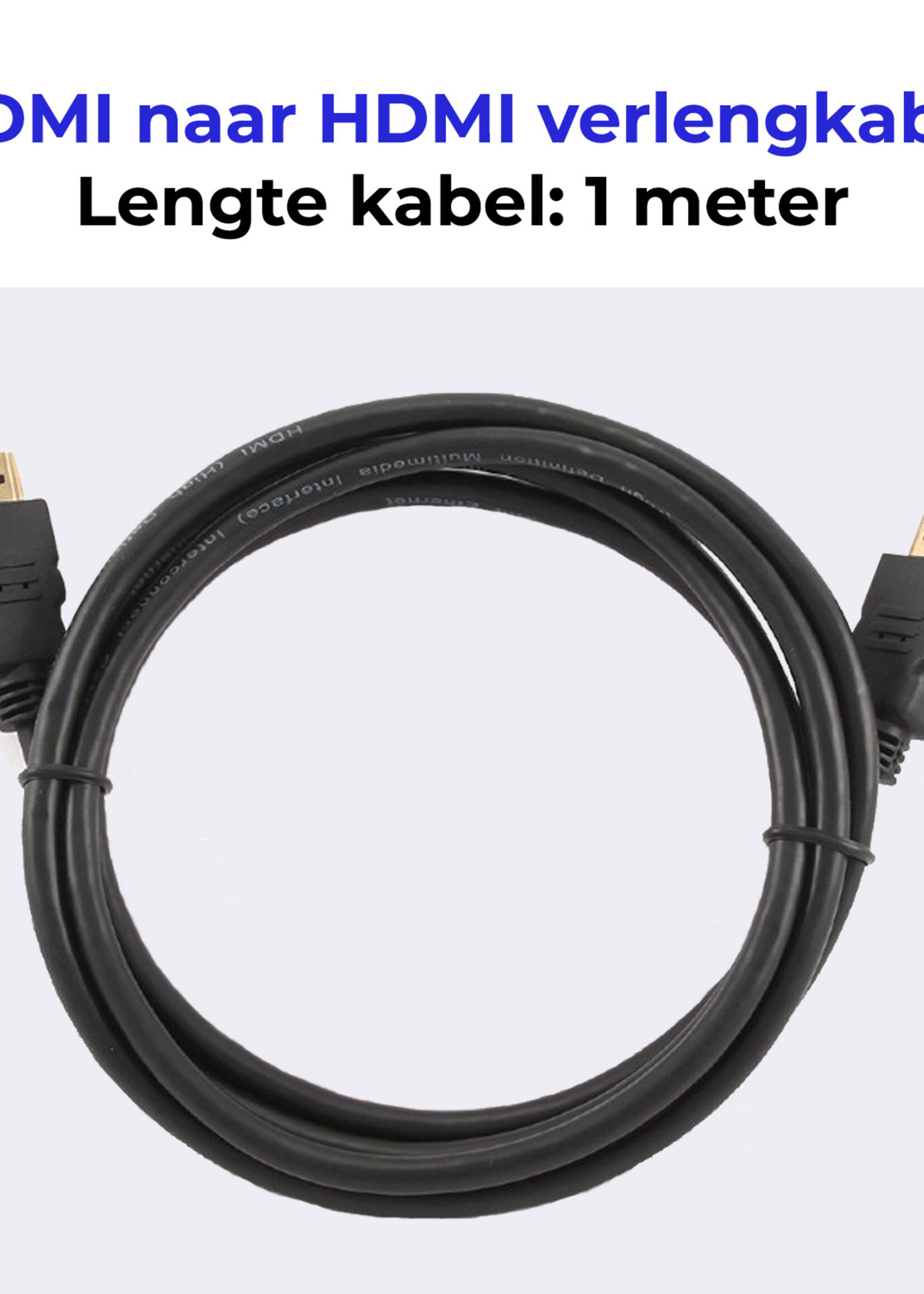 BTH HDMI Kabel 1 Meter - HDMI-kabels 1080p HD Kwaliteit HDMI naar HDMI Kabel 4K - Zwart