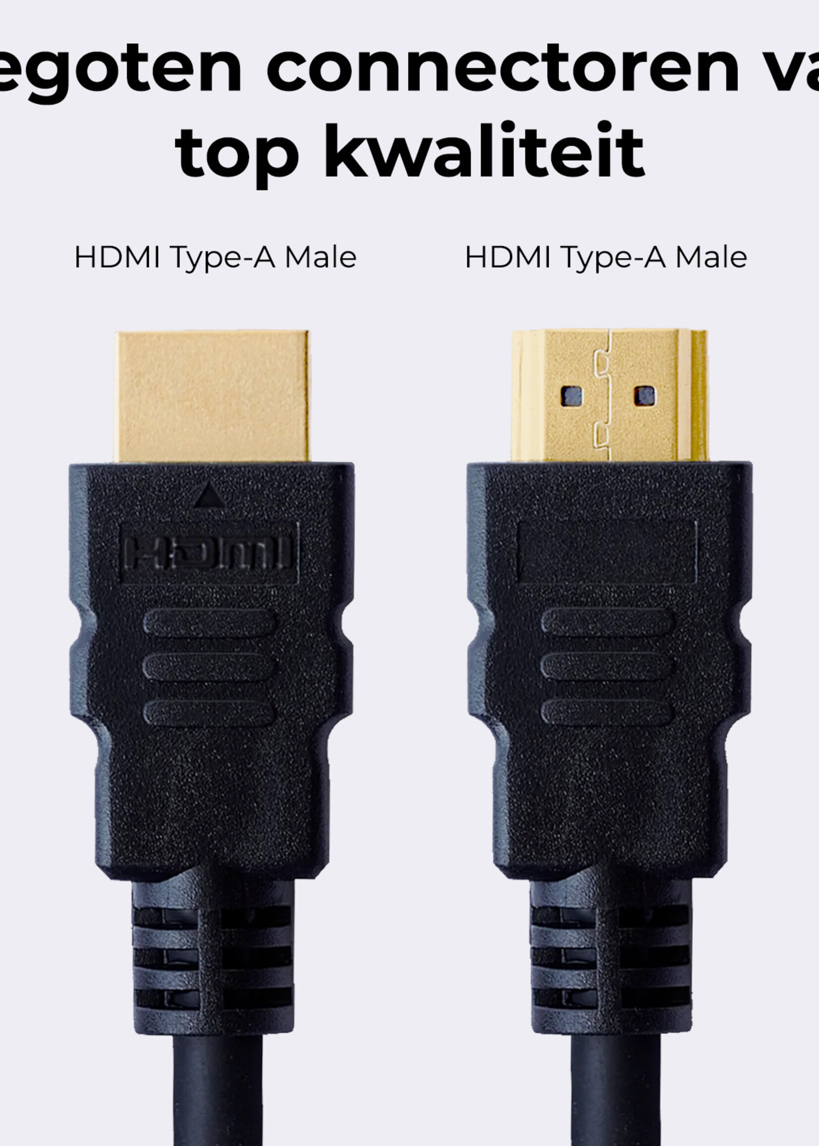 BTH HDMI Kabel 1 Meter - HDMI-kabels 1080p HD Kwaliteit HDMI naar HDMI Kabel 4K - Zwart