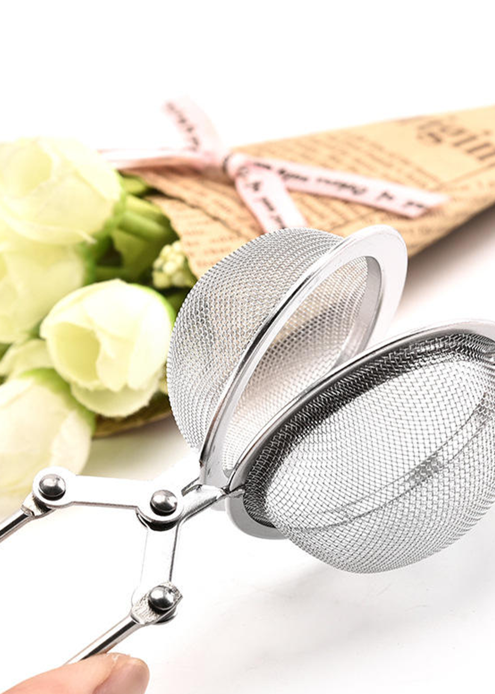 BTH Theezeef voor Losse Thee - RVS Thee Ei Thee Infuser Theefilter voor Losse Thee - Zilver