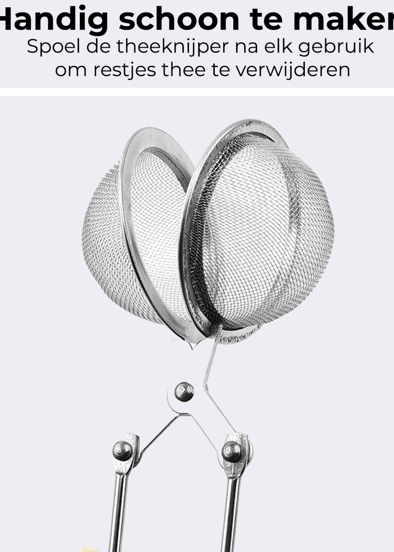 BTH Theezeef voor Losse Thee - RVS Thee Ei Thee Infuser Theefilter voor Losse Thee - Zilver - 2 PACK