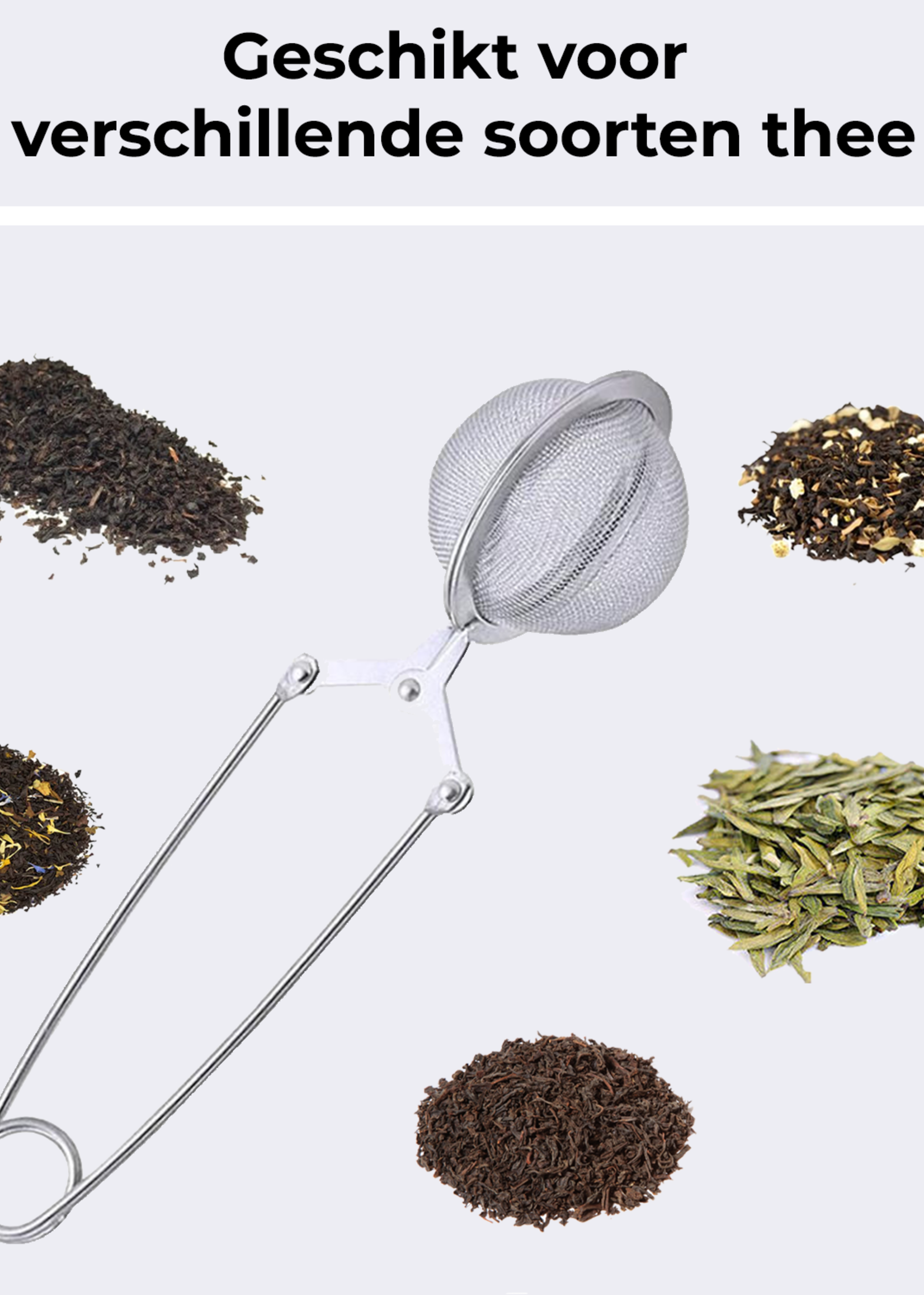 BTH Theezeef voor Losse Thee - RVS Thee Ei Thee Infuser Theefilter voor Losse Thee - Zilver - 2 PACK
