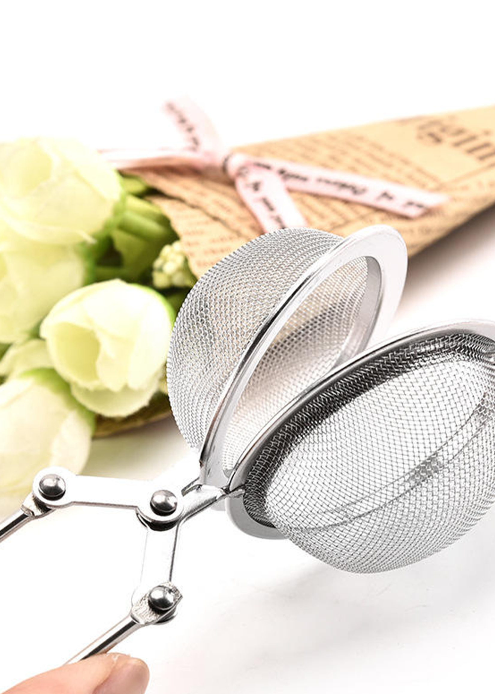 BTH Theezeef voor Losse Thee - RVS Thee Ei Thee Infuser Theefilter voor Losse Thee - Zilver - 2 PACK